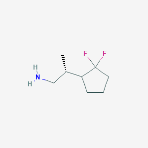 molecular formula C8H15F2N B2758590 (2R)-2-(2,2-Difluorocyclopentyl)propan-1-amine CAS No. 2248213-07-0