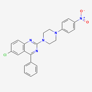 molecular formula C24H20ClN5O2 B2758592 6-Chloro-2-[4-(4-nitrophenyl)piperazin-1-yl]-4-phenylquinazoline CAS No. 406713-27-7