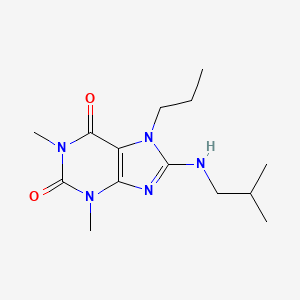 molecular formula C14H23N5O2 B2758593 8-(isobutylamino)-1,3-dimethyl-7-propyl-1H-purine-2,6(3H,7H)-dione CAS No. 1105197-76-9
