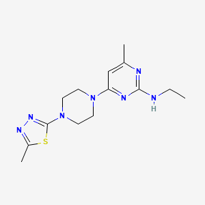 molecular formula C14H21N7S B2758600 N-Ethyl-4-methyl-6-[4-(5-methyl-1,3,4-thiadiazol-2-yl)piperazin-1-yl]pyrimidin-2-amine CAS No. 2415531-47-2