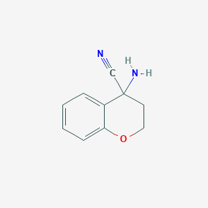 molecular formula C10H10N2O B2758610 4-amino-3,4-dihydro-2H-1-benzopyran-4-carbonitrile CAS No. 145311-05-3