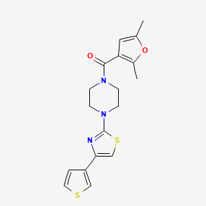 molecular formula C18H19N3O2S2 B2758626 (2,5-Dimethylfuran-3-yl)(4-(4-(thiophen-3-yl)thiazol-2-yl)piperazin-1-yl)methanone CAS No. 1448050-92-7