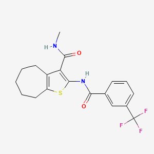 N-methyl-2-(3-(trifluoromethyl)benzamido)-5,6,7,8-tetrahydro-4H-cyclohepta[b]thiophene-3-carboxamide