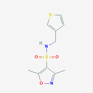 molecular formula C10H12N2O3S2 B2758639 3,5-dimethyl-N-(thiophen-3-ylmethyl)isoxazole-4-sulfonamide CAS No. 1209327-68-3