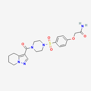 2-(4-((4-(4,5,6,7-Tetrahydropyrazolo[1,5-a]pyridine-3-carbonyl)piperazin-1-yl)sulfonyl)phenoxy)acetamide