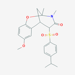 5-((4-isopropylphenyl)sulfonyl)-8-methoxy-2,3-dimethyl-5,6-dihydro-2H-2,6-methanobenzo[g][1,3]oxazocin-4(3H)-one