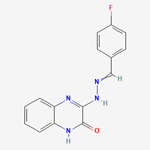 4-fluorobenzenecarbaldehyde N-(3-oxo-3,4-dihydro-2-quinoxalinyl)hydrazone