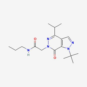 molecular formula C17H27N5O2 B2758654 2-(1-(tert-butyl)-4-isopropyl-7-oxo-1H-pyrazolo[3,4-d]pyridazin-6(7H)-yl)-N-propylacetamide CAS No. 1172892-15-7