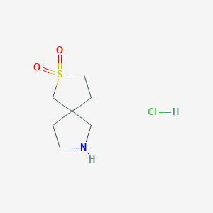 molecular formula C7H14ClNO2S B2758655 2-Thia-7-azaspiro[4.4]nonane 2,2-dioxide hydrochloride CAS No. 1952254-07-7