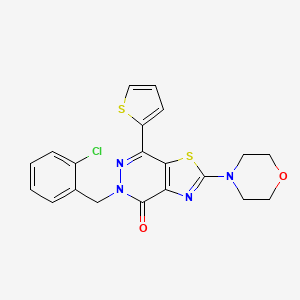 molecular formula C20H17ClN4O2S2 B2758656 5-(2-氯苯甲基)-2-吗啉基-7-(噻吩-2-基)噻唑并[4,5-d]嘧啶-4(5H)-酮 CAS No. 1020967-34-3