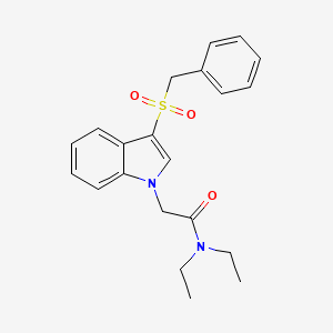 molecular formula C21H24N2O3S B2758679 2-(3-(benzylsulfonyl)-1H-indol-1-yl)-N,N-diethylacetamide CAS No. 878057-47-7