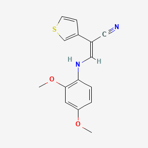 molecular formula C15H14N2O2S B2758691 3-(2,4-二甲氧基苯胺基)-2-(3-噻吩基)丙烯腈 CAS No. 477851-19-7