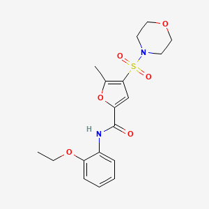 molecular formula C18H22N2O6S B2758709 N-(2-ethoxyphenyl)-5-methyl-4-(morpholinosulfonyl)furan-2-carboxamide CAS No. 1207041-64-2