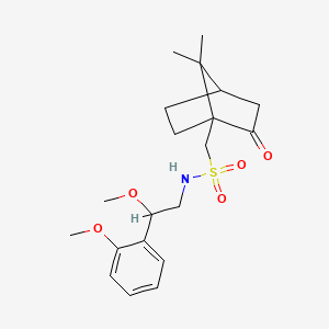 molecular formula C20H29NO5S B2758717 1-(7,7-dimethyl-2-oxobicyclo[2.2.1]heptan-1-yl)-N-(2-methoxy-2-(2-methoxyphenyl)ethyl)methanesulfonamide CAS No. 1798543-66-4