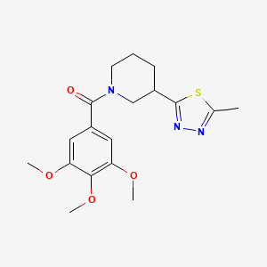 molecular formula C18H23N3O4S B2758720 (3-(5-Methyl-1,3,4-thiadiazol-2-yl)piperidin-1-yl)(3,4,5-trimethoxyphenyl)methanone CAS No. 1105202-01-4