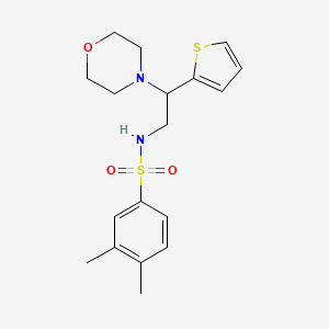 molecular formula C18H24N2O3S2 B2758731 3,4-dimethyl-N-[2-(morpholin-4-yl)-2-(thiophen-2-yl)ethyl]benzene-1-sulfonamide CAS No. 941996-95-8