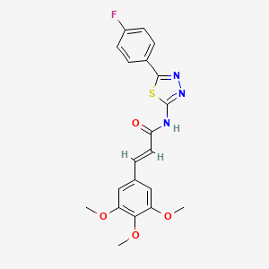 molecular formula C20H18FN3O4S B2758738 (E)-N-(5-(4-fluorophenyl)-1,3,4-thiadiazol-2-yl)-3-(3,4,5-trimethoxyphenyl)acrylamide CAS No. 476463-29-3
