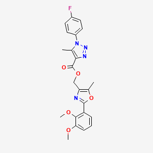 molecular formula C23H21FN4O5 B2758741 [2-(2,3-dimethoxyphenyl)-5-methyl-1,3-oxazol-4-yl]methyl 1-(4-fluorophenyl)-5-methyl-1H-1,2,3-triazole-4-carboxylate CAS No. 946216-29-1