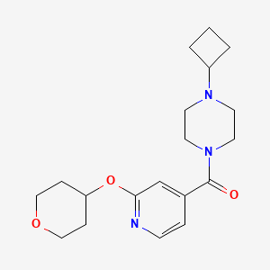 molecular formula C19H27N3O3 B2758748 (4-cyclobutylpiperazin-1-yl)(2-((tetrahydro-2H-pyran-4-yl)oxy)pyridin-4-yl)methanone CAS No. 2034447-85-1