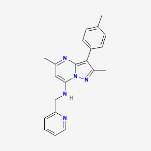 molecular formula C21H21N5 B2758759 2,5-dimethyl-3-(4-methylphenyl)-N-(pyridin-2-ylmethyl)pyrazolo[1,5-a]pyrimidin-7-amine CAS No. 900894-76-0
