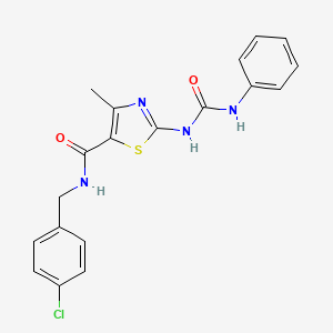 molecular formula C19H17ClN4O2S B2758761 N-(4-chlorobenzyl)-4-methyl-2-(3-phenylureido)thiazole-5-carboxamide CAS No. 942010-42-6