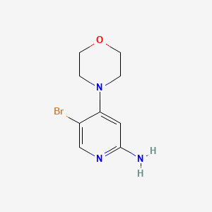 molecular formula C9H12BrN3O B2758762 5-Bromo-4-(morpholin-4-yl)pyridin-2-amine CAS No. 1220423-55-1