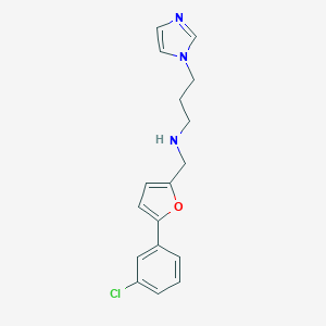 molecular formula C17H18ClN3O B275877 N-{[5-(3-chlorophenyl)-2-furyl]methyl}-N-[3-(1H-imidazol-1-yl)propyl]amine 