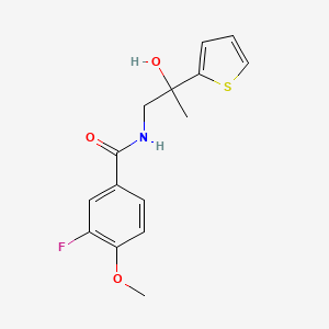 molecular formula C15H16FNO3S B2758775 3-fluoro-N-(2-hydroxy-2-(thiophen-2-yl)propyl)-4-methoxybenzamide CAS No. 1795493-93-4