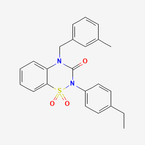 molecular formula C23H22N2O3S B2758781 2-(4-ethylphenyl)-4-(3-methylbenzyl)-2H-1,2,4-benzothiadiazin-3(4H)-one 1,1-dioxide CAS No. 896704-14-6
