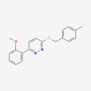 molecular formula C19H18N2OS B2758786 3-(2-Methoxyphenyl)-6-((4-methylbenzyl)thio)pyridazine CAS No. 896044-55-6