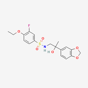 molecular formula C18H20FNO6S B2758788 N-(2-(benzo[d][1,3]dioxol-5-yl)-2-hydroxypropyl)-4-ethoxy-3-fluorobenzenesulfonamide CAS No. 1396802-79-1