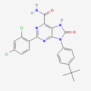9-(4-(tert-butyl)phenyl)-2-(2,4-dichlorophenyl)-8-oxo-8,9-dihydro-7H-purine-6-carboxamide