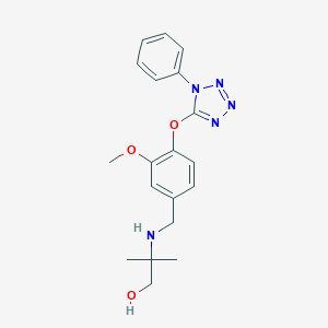 molecular formula C19H23N5O3 B275880 2-({3-methoxy-4-[(1-phenyl-1H-tetrazol-5-yl)oxy]benzyl}amino)-2-methylpropan-1-ol 