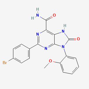 2-(4-bromophenyl)-9-(2-methoxyphenyl)-8-oxo-8,9-dihydro-7H-purine-6-carboxamide