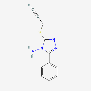molecular formula C11H10N4S B2758807 3-phenyl-5-(2-propynylsulfanyl)-4H-1,2,4-triazol-4-amine CAS No. 350672-13-8