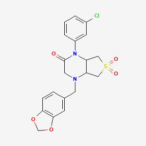 4-(benzo[d][1,3]dioxol-5-ylmethyl)-1-(3-chlorophenyl)hexahydrothieno[3,4-b]pyrazin-2(1H)-one 6,6-dioxide