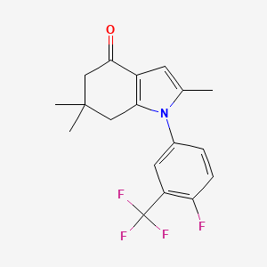 1-[4-fluoro-3-(trifluoromethyl)phenyl]-2,6,6-trimethyl-1,5,6,7-tetrahydro-4H-indol-4-one