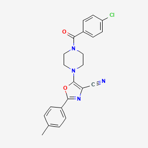 5-(4-(4-Chlorobenzoyl)piperazin-1-yl)-2-(p-tolyl)oxazole-4-carbonitrile
