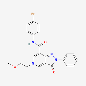 molecular formula C22H19BrN4O3 B2758822 N-(4-溴苯基)-5-(2-甲氧基乙基)-3-氧代-2-苯基-3,5-二氢-2H-嘧啶并[4,3-c]吡啶-7-羧酰胺 CAS No. 923178-99-8