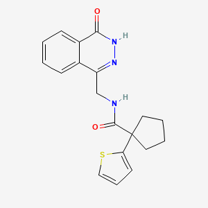 N-((4-oxo-3,4-dihydrophthalazin-1-yl)methyl)-1-(thiophen-2-yl)cyclopentanecarboxamide