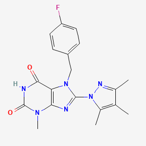 7-[(4-Fluorophenyl)methyl]-3-methyl-8-(3,4,5-trimethylpyrazolyl)-1,3,7-trihydr opurine-2,6-dione