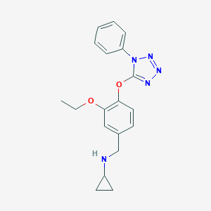 molecular formula C19H21N5O2 B275883 N-{3-ethoxy-4-[(1-phenyl-1H-tetrazol-5-yl)oxy]benzyl}cyclopropanamine 