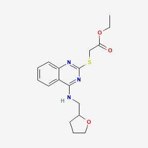 Ethyl 2-[4-(oxolan-2-ylmethylamino)quinazolin-2-yl]sulfanylacetate