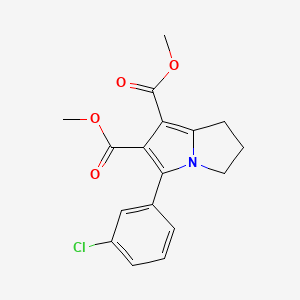molecular formula C17H16ClNO4 B2758836 dimethyl 5-(3-chlorophenyl)-2,3-dihydro-1H-pyrrolizine-6,7-dicarboxylate CAS No. 303145-36-0