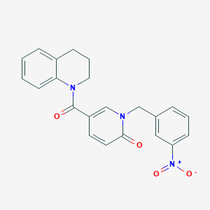 molecular formula C22H19N3O4 B2758841 1-(3-nitrobenzyl)-5-(1,2,3,4-tetrahydroquinoline-1-carbonyl)pyridin-2(1H)-one CAS No. 899741-67-4
