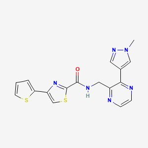 N-((3-(1-methyl-1H-pyrazol-4-yl)pyrazin-2-yl)methyl)-4-(thiophen-2-yl)thiazole-2-carboxamide