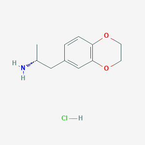molecular formula C11H16ClNO2 B2758866 (2R)-1-(2,3-Dihydro-1,4-benzodioxin-6-yl)propan-2-amine;hydrochloride CAS No. 1884151-61-4