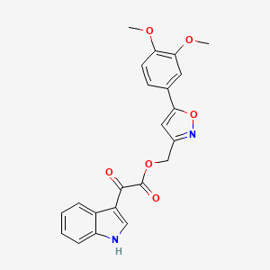 molecular formula C22H18N2O6 B2758873 (5-(3,4-二甲氧基苯基)异噁唑-3-基)甲基 2-(1H-吲哚-3-基)-2-氧代乙酸酯 CAS No. 953249-61-1