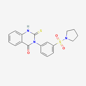 3-[3-(Pyrrolidine-1-sulfonyl)phenyl]-2-sulfanyl-3,4-dihydroquinazolin-4-one