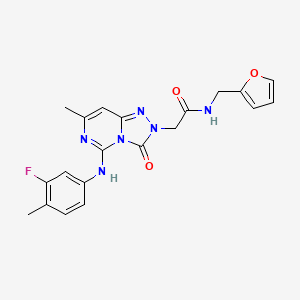 2-[5-(3-fluoro-4-methylanilino)-7-methyl-3-oxo[1,2,4]triazolo[4,3-c]pyrimidin-2(3H)-yl]-N~1~-(2-furylmethyl)acetamide